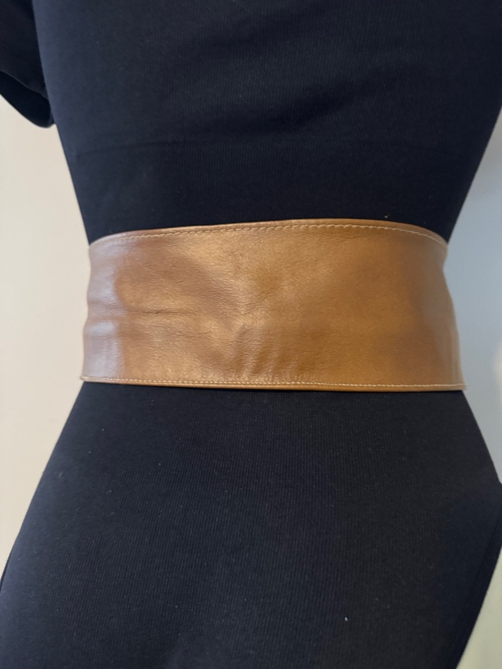 Vintage Leather Belt with Large Statement Buckle - Picture 8 of 11